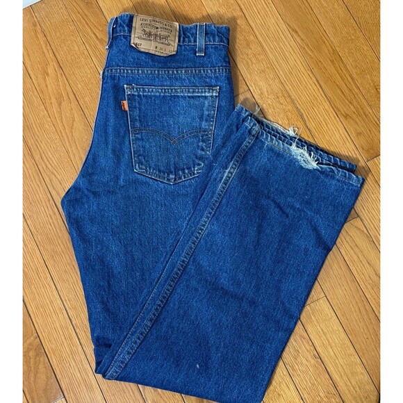 Vintage 90s Levis 517 Orange Tab Bootcut Jeans 36/32 - Picture 1 of 7